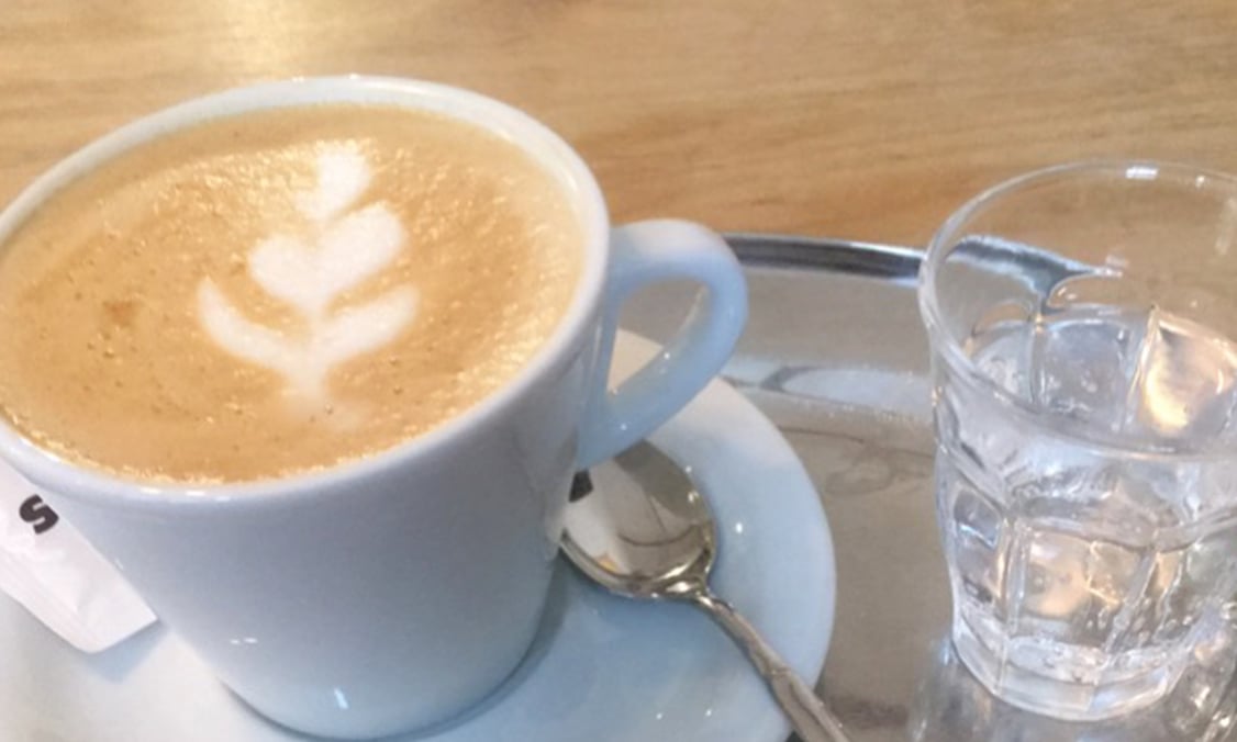 Latte art at STIKA in Budapest, Hungary