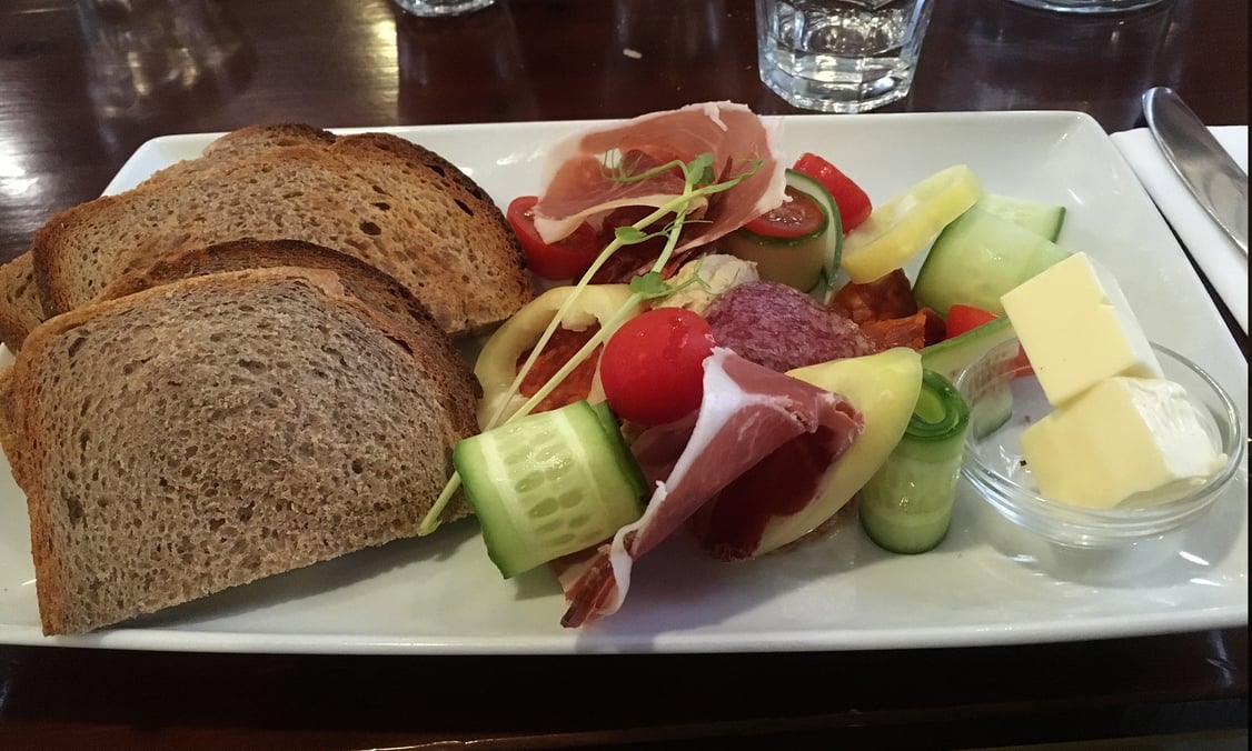 Hungarian breakfast at Cirkusz Cafe in Budapest, Hungary