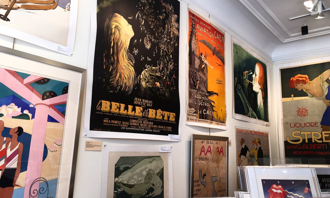 Vintage posters at the Julia Santen Gallery in Charleston, South Carolina