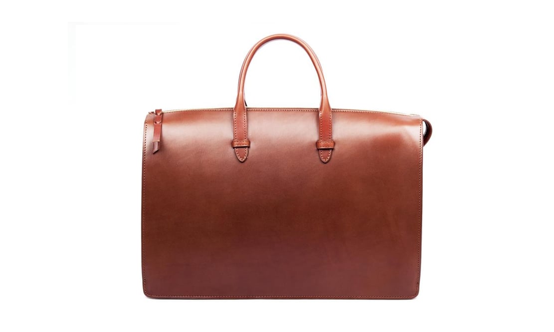 Lotuff Leather Bridle Triumph II Briefcase in cognac