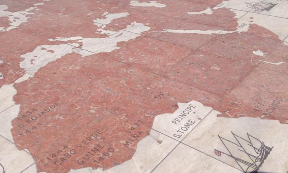 Stone map in Lisbon, Portugal