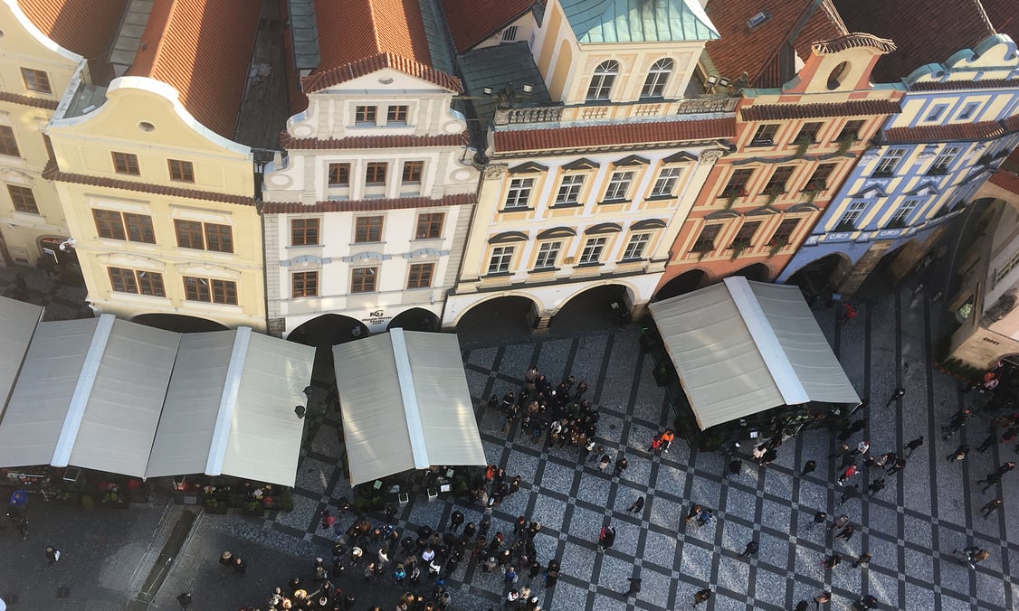 View of Prague's streets from above