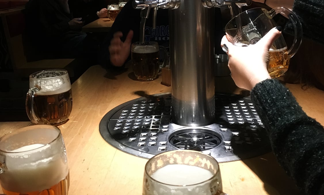 Self-serve beer at the PUB in Prague, Czech Republic