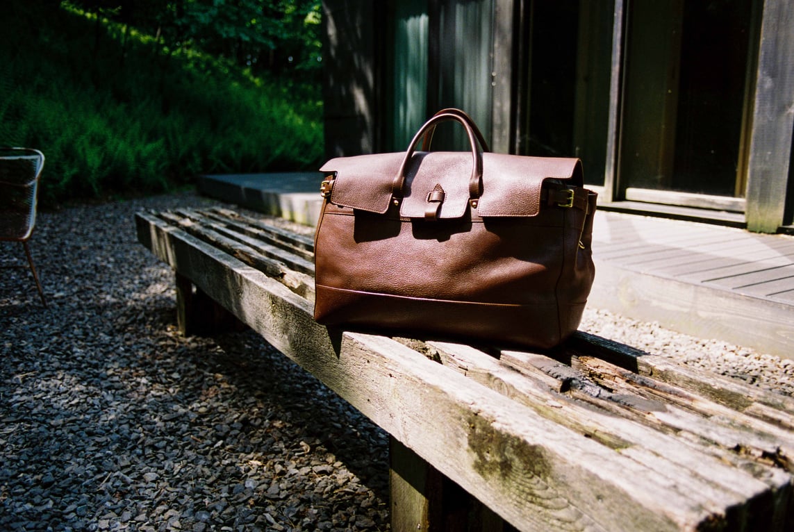 Lotuff Leather Day Satchel in chestnut