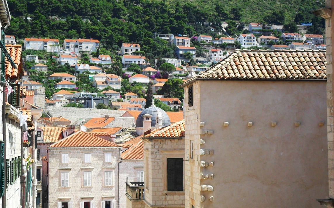 Looking out on the narrow streets of Dubrovnik, Croatia