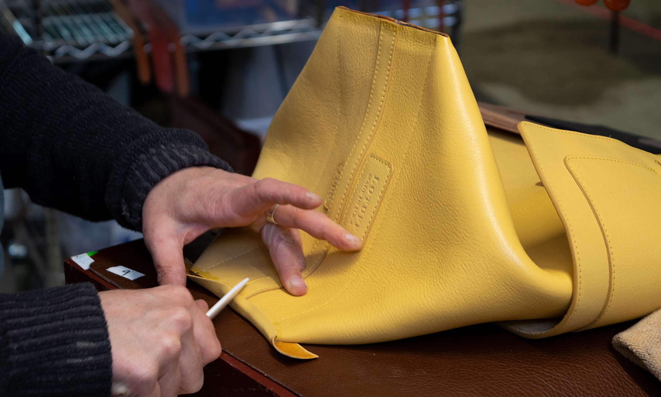 Putting the Binding on the Bucket Bag