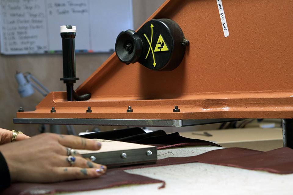 Cutting the Tripp Handbag