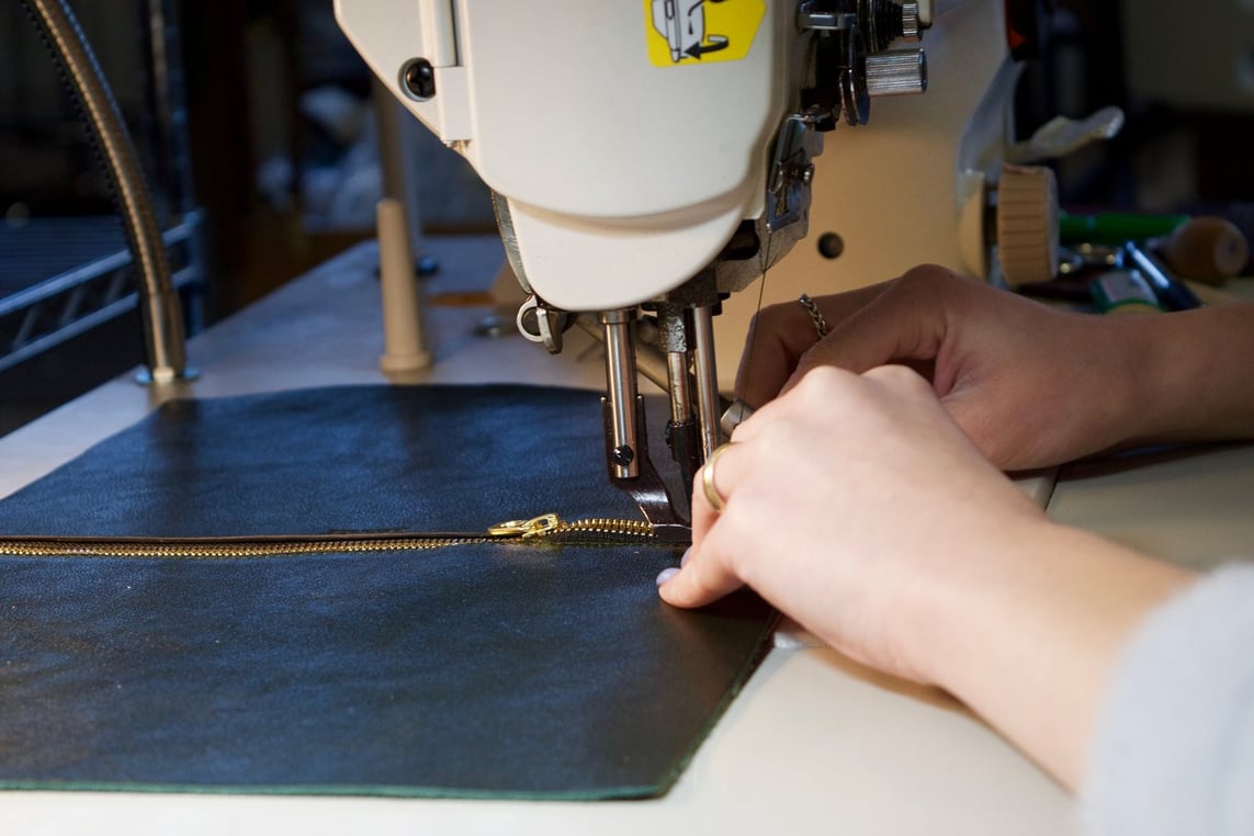 Stitching the Lotuff Leather iPad Pouch