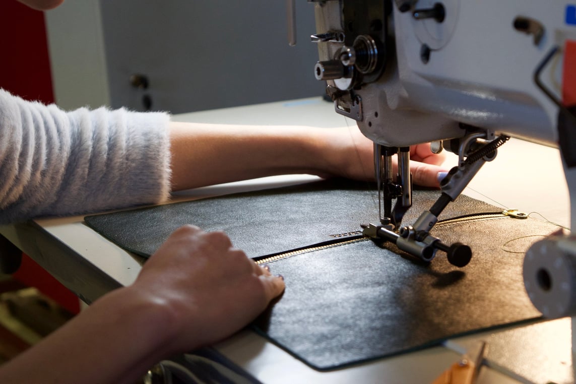 Stitching the Lotuff Leather iPad Pouch