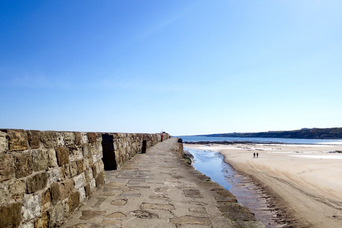 Springtime North Sea views from the pier in St. Andrews, Scotland