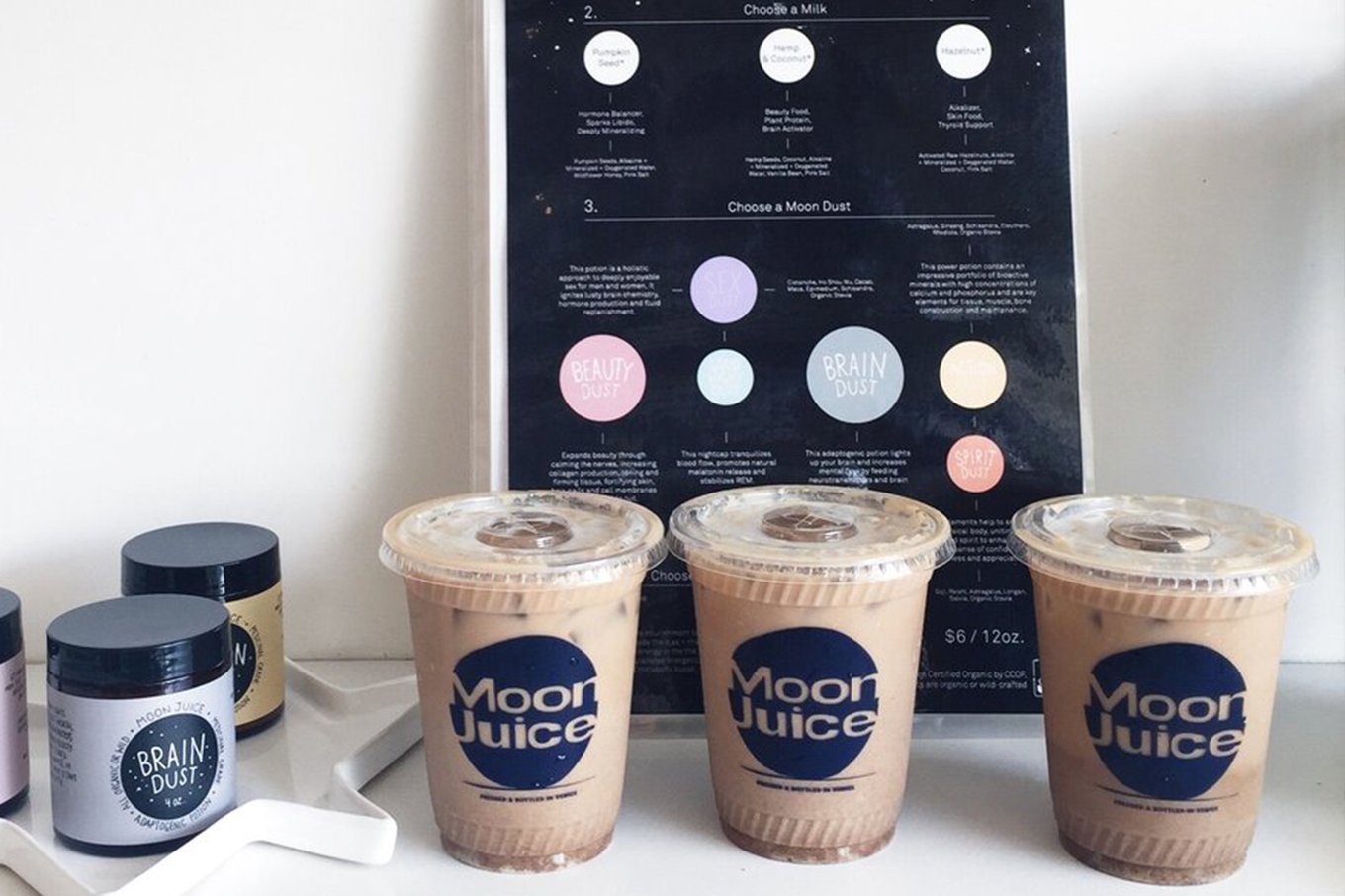 Moon Juice dusts and coffee in Los Angeles, California