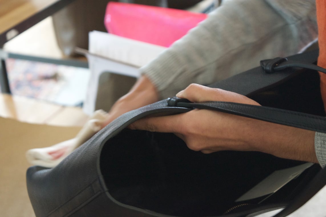 Polishing the Lotuff Leather No. 12 Tote in black