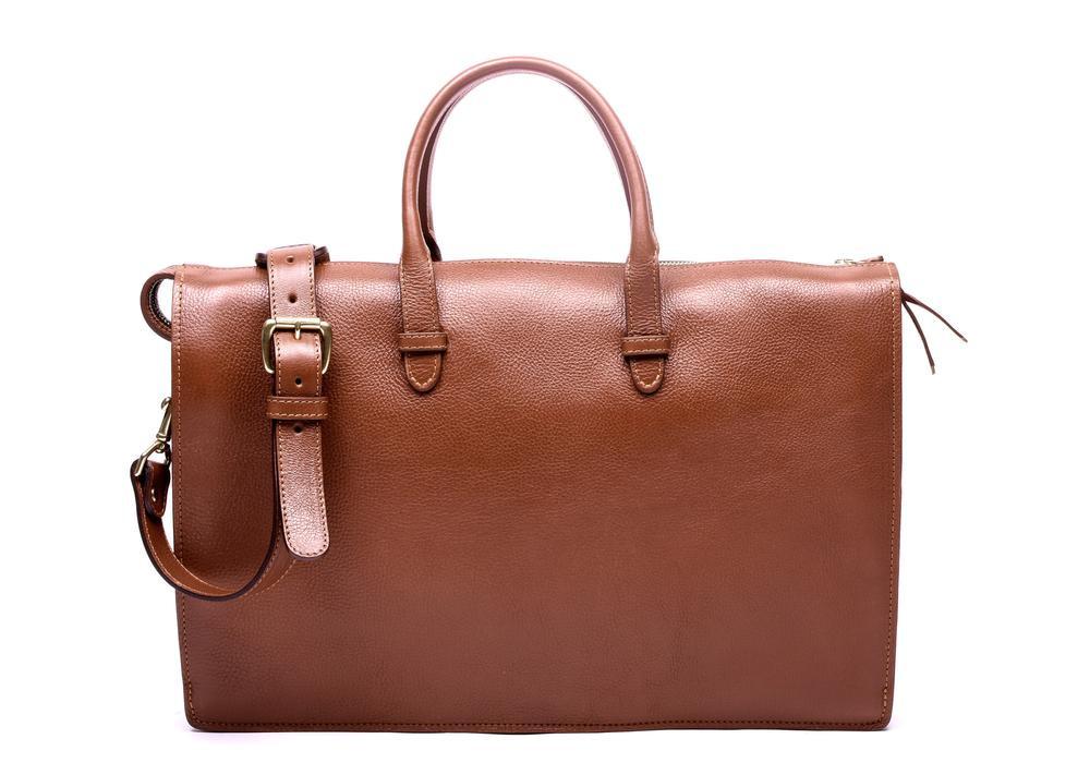 Lotuff Leather Triumph Briefcase in saddle tan