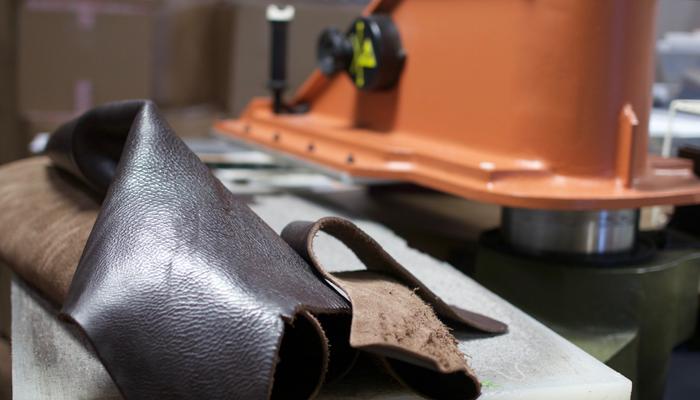 Cutting the Lotuff Leather Working Tote