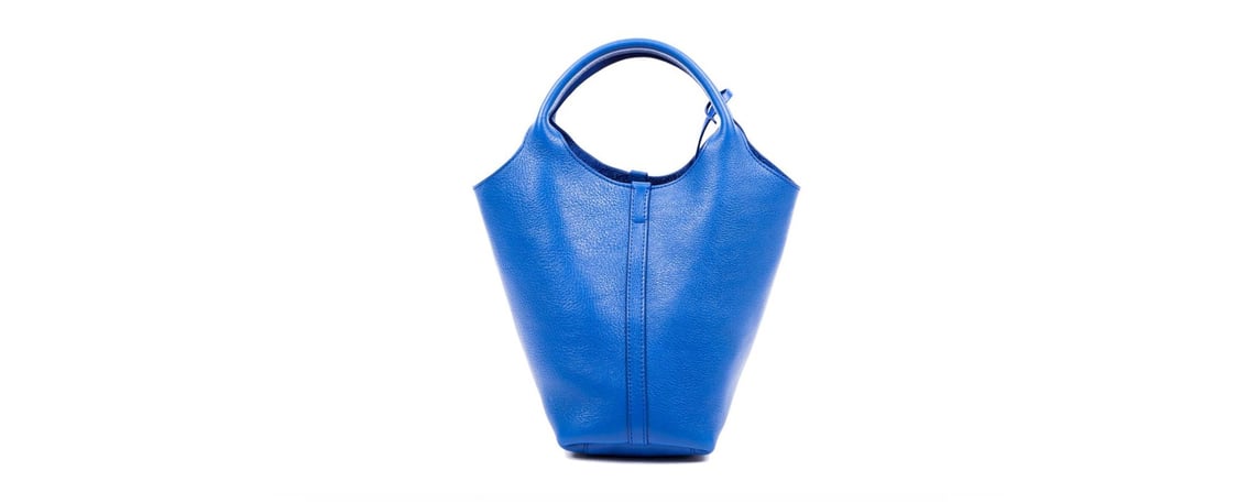 Lotuff Leather One-Piece Handbag in electric blue