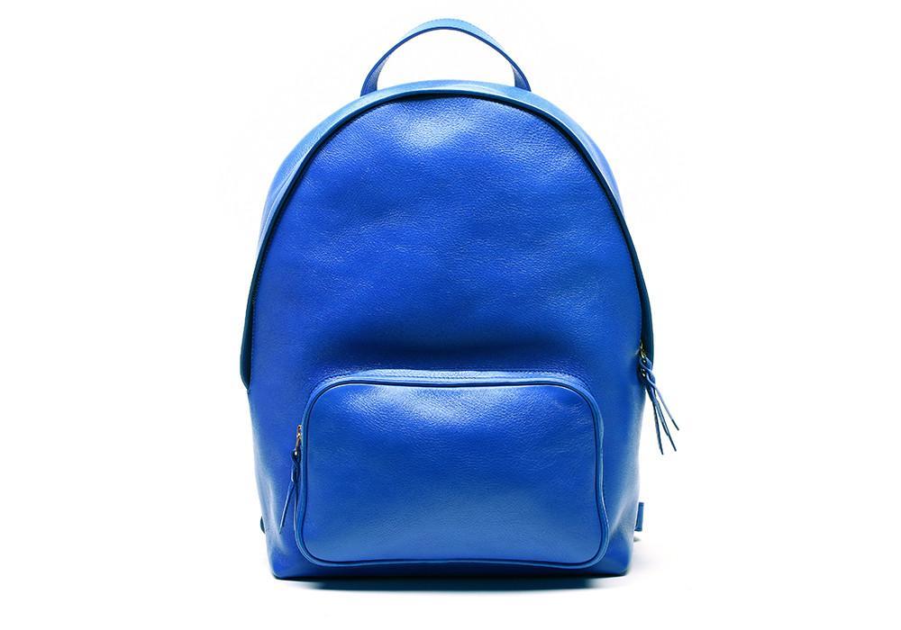 Lotuff Leather Zipper Backpack in electric blue