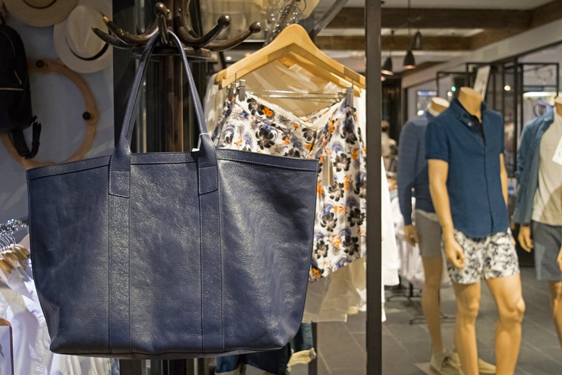 Lotuff Leather Working Tote at Club Monaco in Montreal Canada