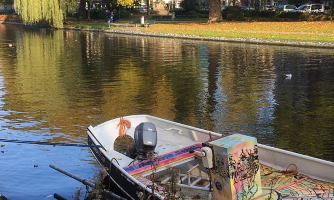 Boat in an Amsterdam canal