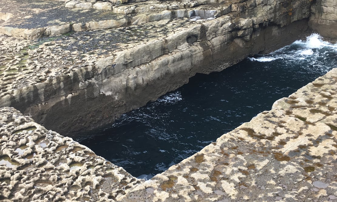 Worm Hole natural pool on the Irish island of Inis Mór