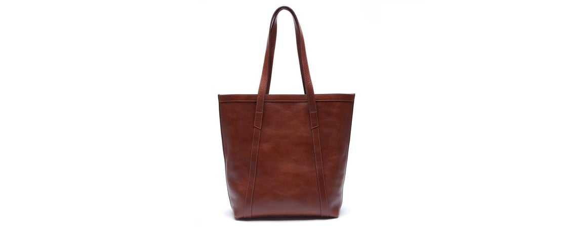 Lotuff Leather Angle Tote in chestnut 