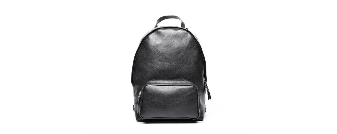 Lotuff Leather Zipper Backpack in black