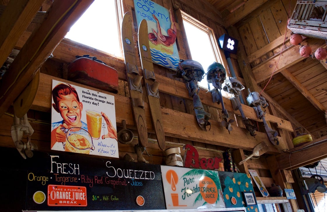 Vintage signage at the citrus museum in Clermont, Florida