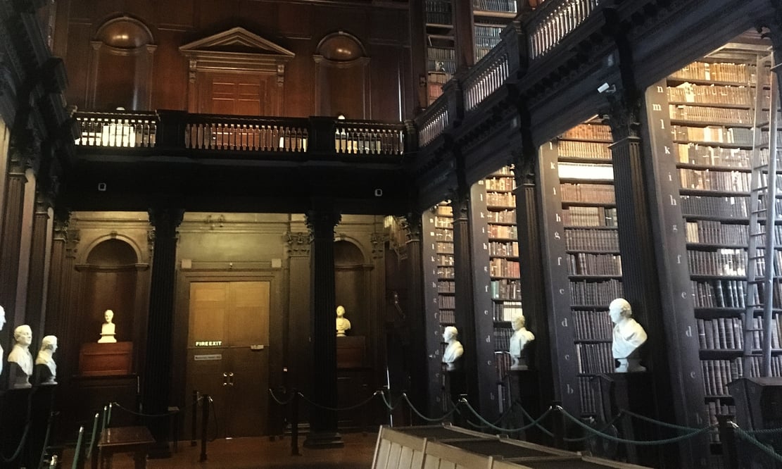 Trinity College library in Dublin, Ireland Trinity College library in Dublin, Ireland