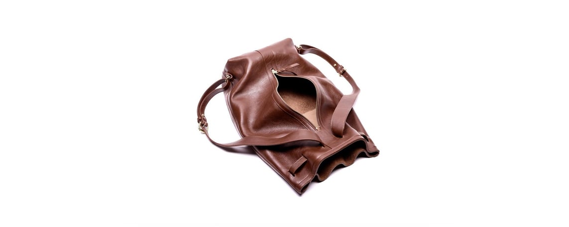 Lotuff Leather Duffle Backpack in chestnut