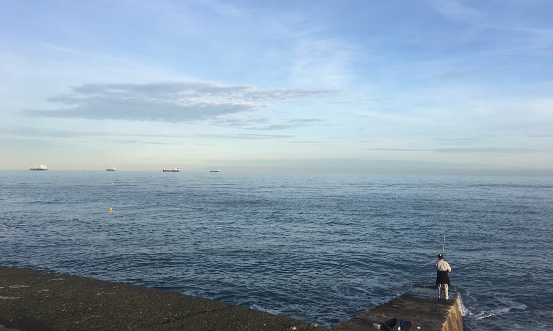 Fisherman in Dún Laoghaire, Ireland