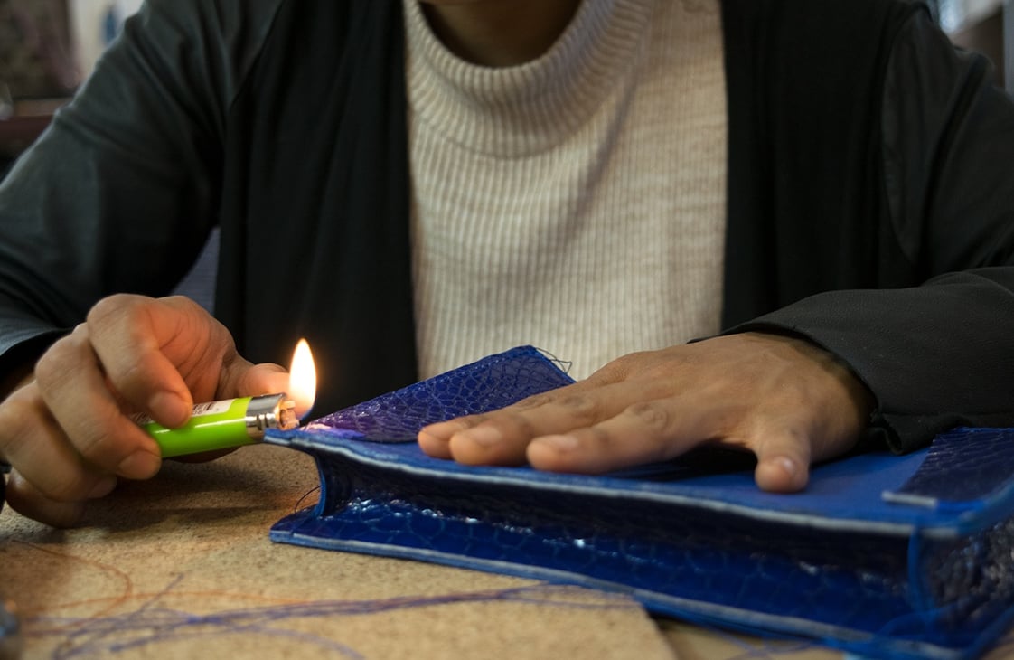 Turning and burning a Lotuff American Alligator Tripp handbag