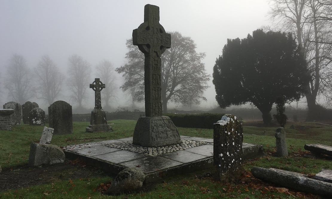 Cemetery and cathedral remains in Glendalough, Ireland Cemetery and cathedral remains in Glendalough, Ireland