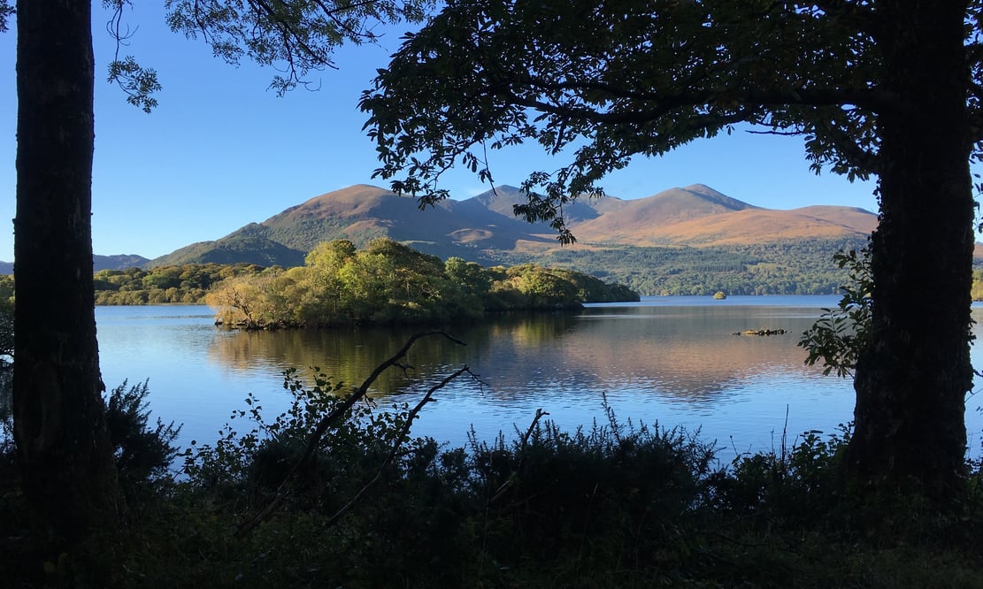 Mountains across the lake in Killarney, Ireland