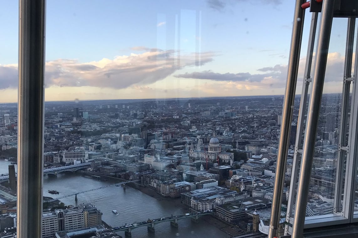 Views from the Shard in London, England