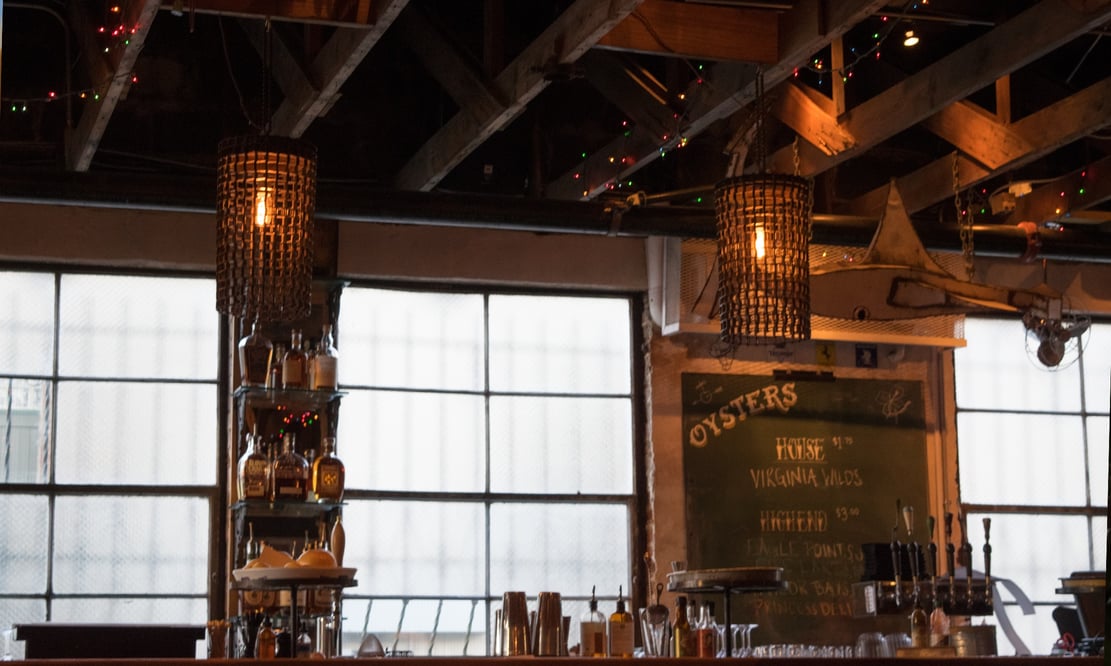 The bar at Leon's Oyster Shop in Charleston, South Carolina