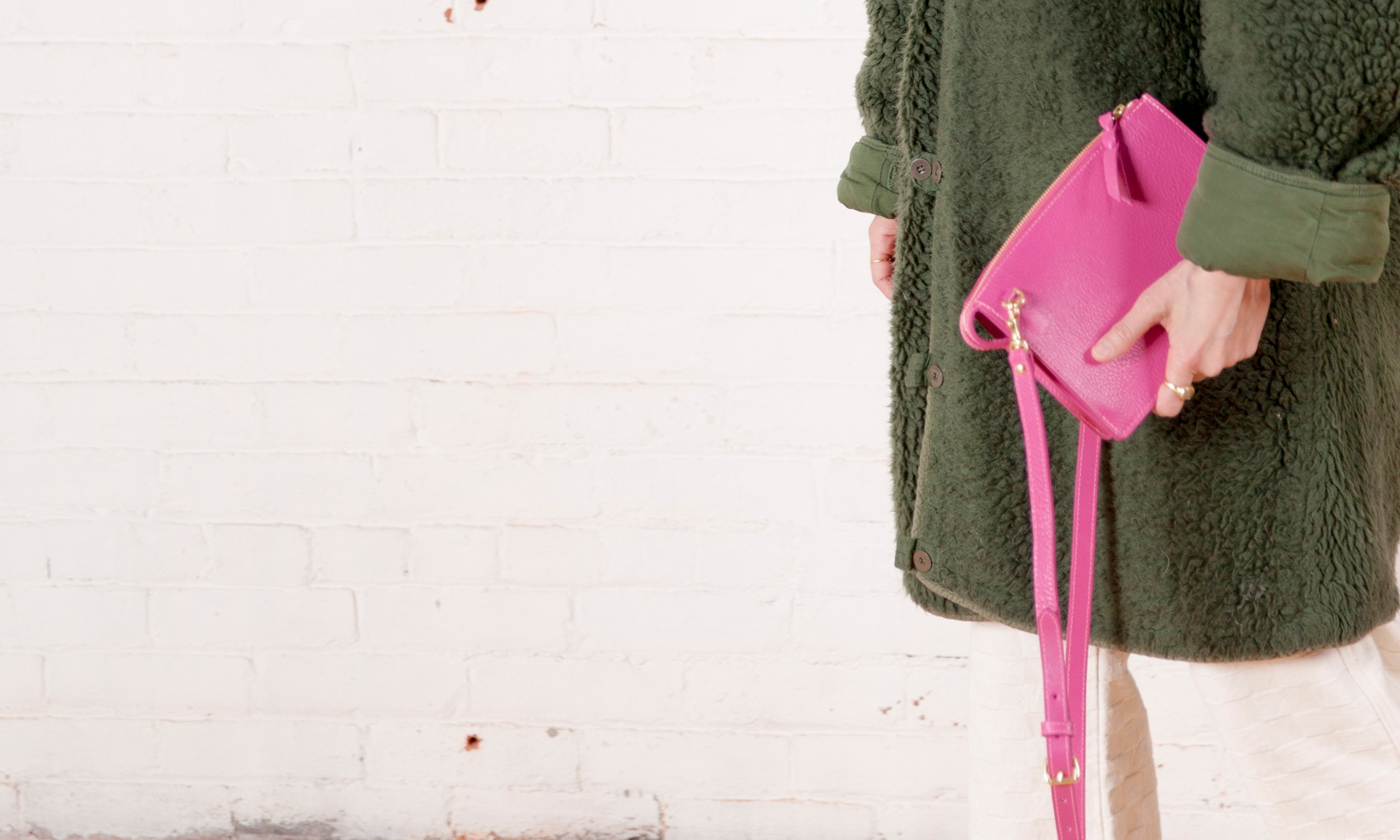 Lotuff Leather Tripp handbag in magenta magenta2
