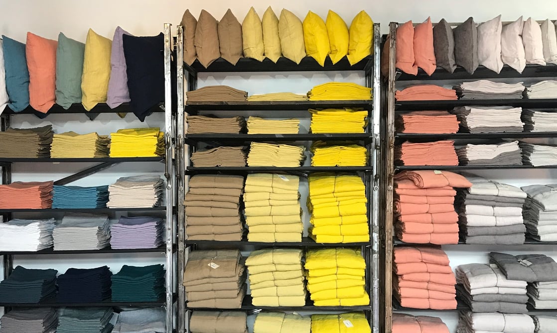 Linen wall at Merci Paris