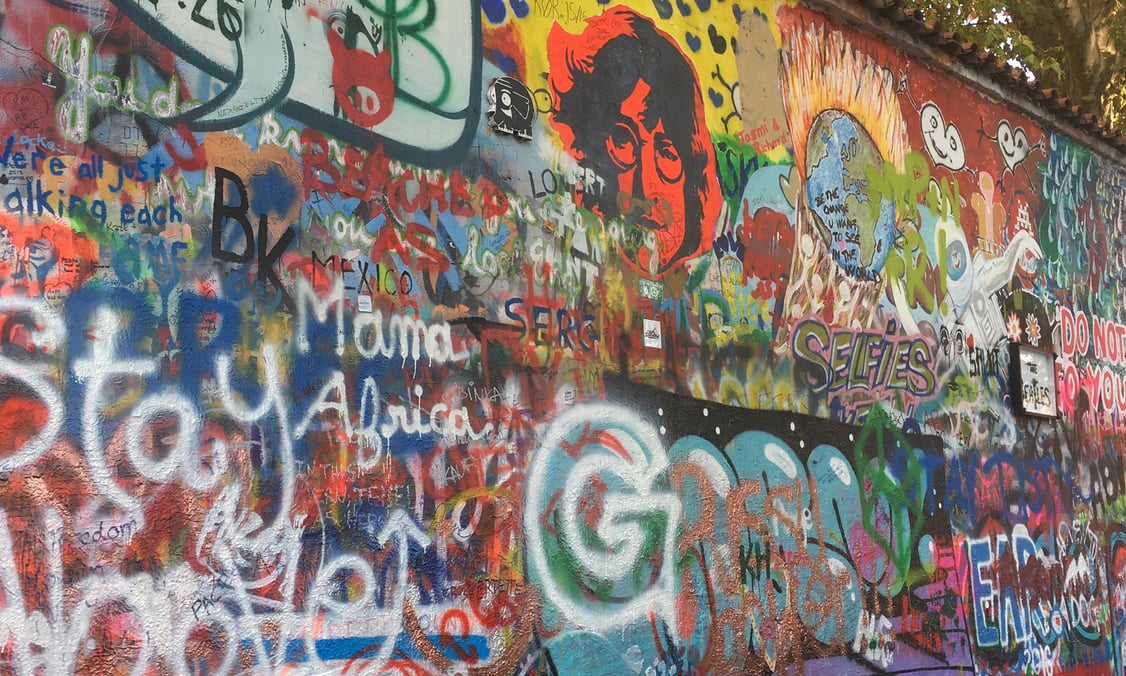 Lennon Wall in Prague, Czech Republic