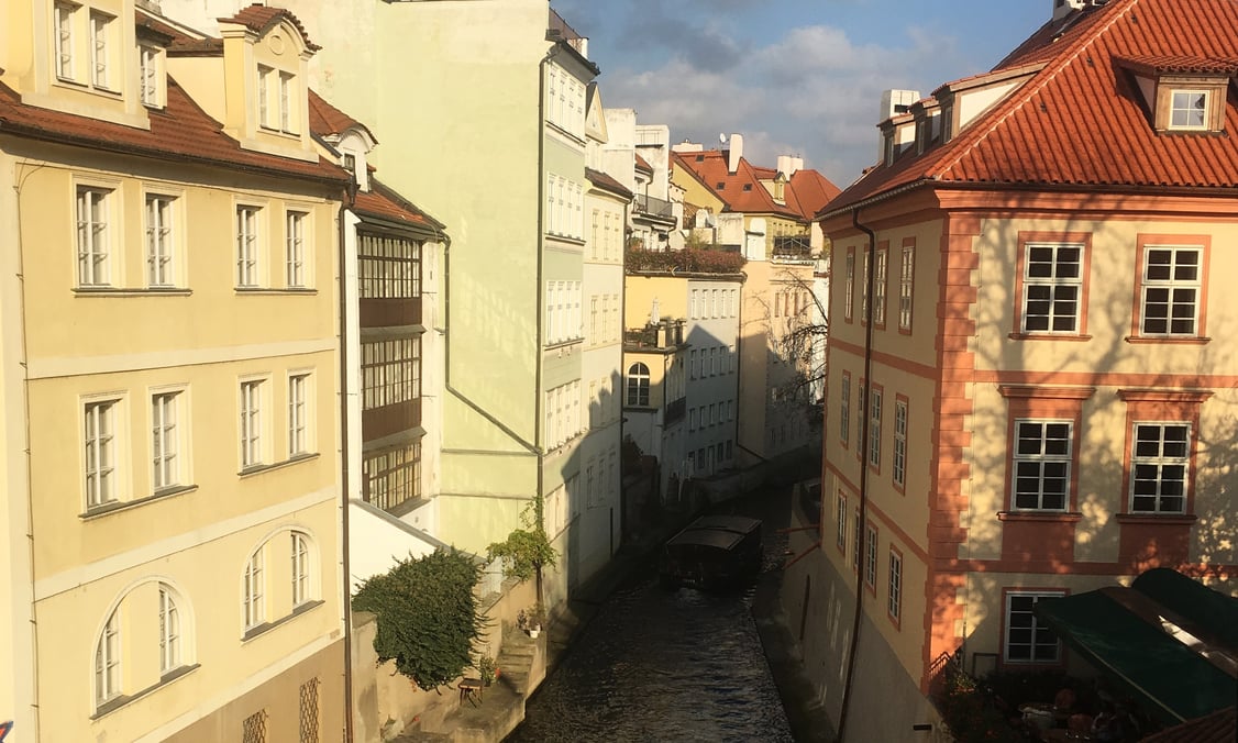 View of the canal in Prague, Czech Republic