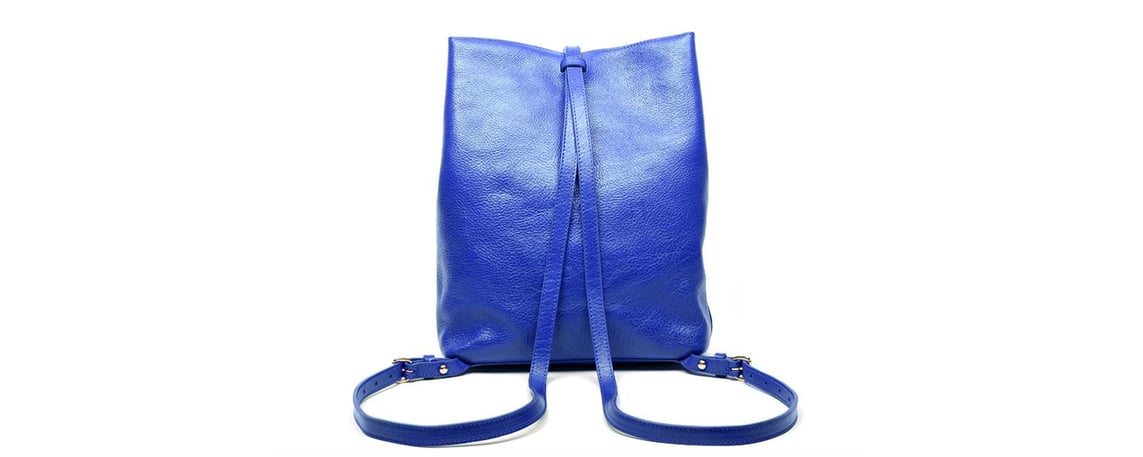 Lotuff Leather Sling Backpack in electric blue