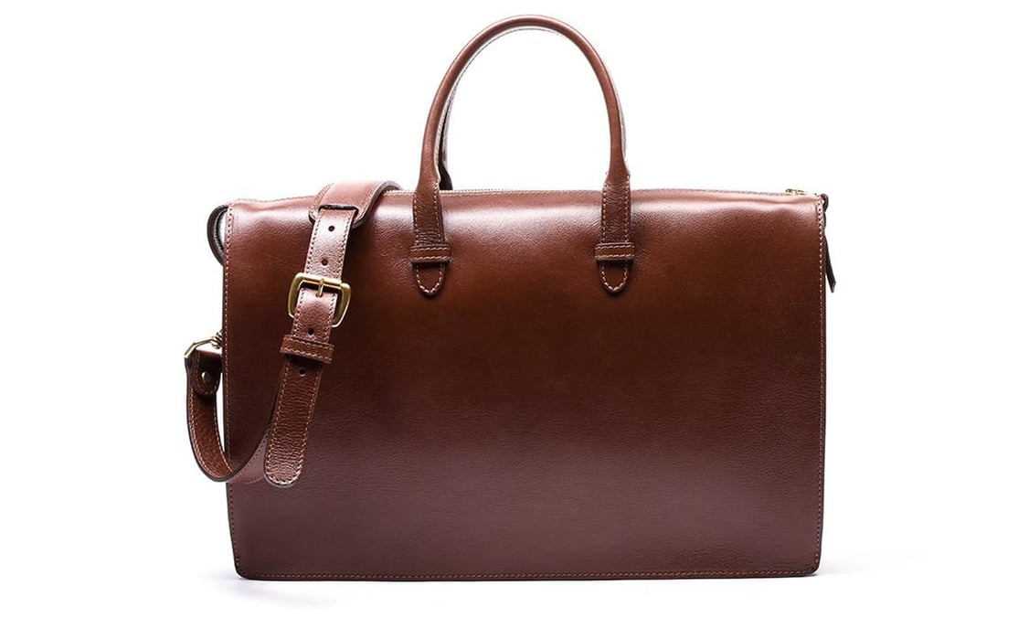 Lotuff Leather Triumph Briefcase in chestnut