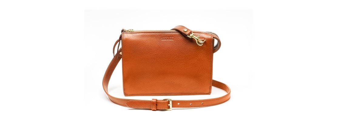 Lotuff Leather Tripp handbag in orange