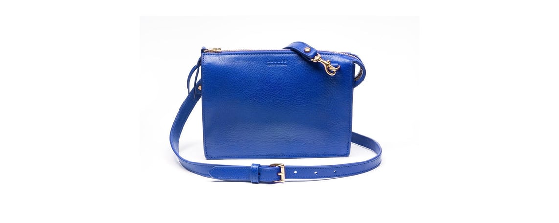 Lotuff Leather Tripp handbag in electric blue