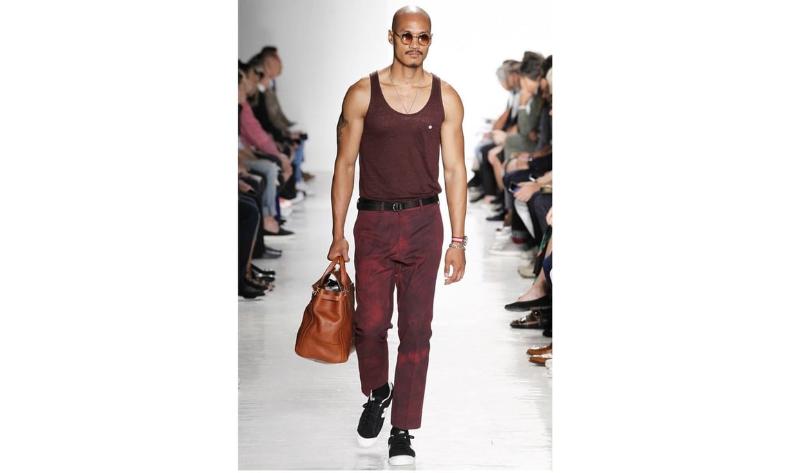 Lotuff Leather Day Satchel at Todd Snyder runway NYFW Men's