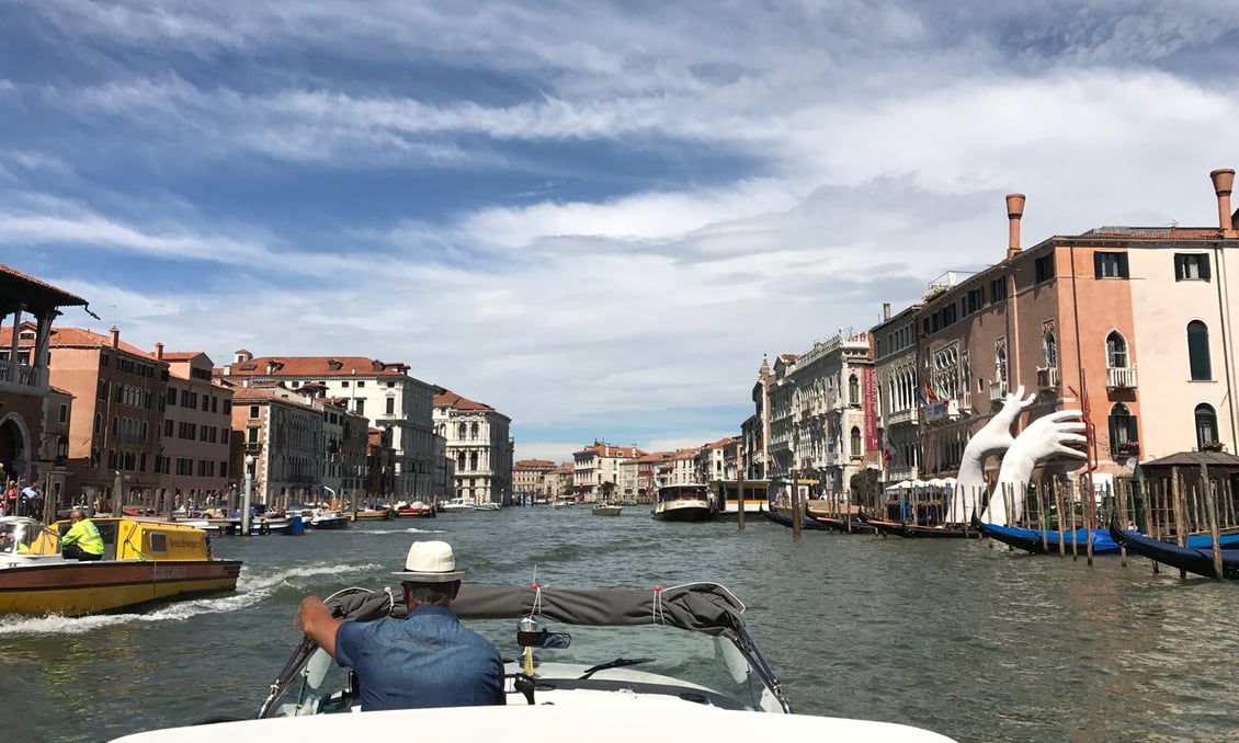 Views of Venice from a water taxi