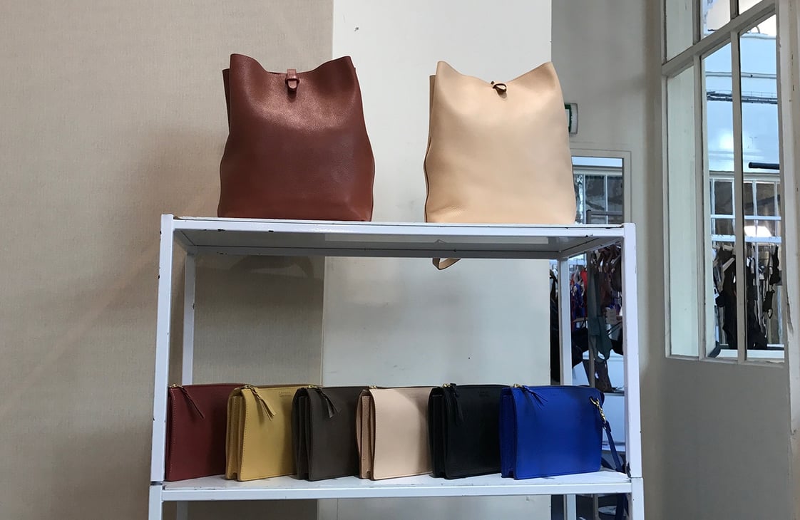 Lotuff bags waiting to be shown at WOMAN Paris